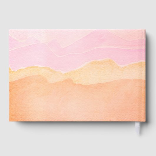 Happy Retirement Pastel Oranje Waterverf Aangepast Gastenboek (Achterkant)