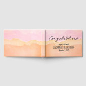 Happy Retirement Pastel Oranje Waterverf Aangepast Gastenboek (Volledig)