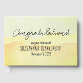 Happy Retirement Pastel Waterverf Gastenboek (Voorkant)