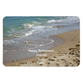 Happy Retirement Personalised Beach Water Magneet (Horizontaal)
