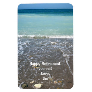 Happy Retirement Personalised Beach Water Sky Magneet