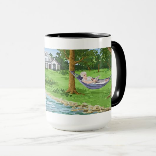 Happy Retirement Personalize (Lady in Hammock) Mok (Voorkant rechts)