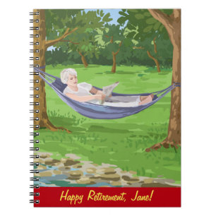 Happy Retirement Personalize (Lady in Hammock) Notitieboek