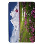Happy Retirement Personalized Mountains Flowers Magneet (Verticaal)