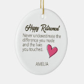 Happy Retirement Personalized Name Gift Keramisch Ornament (Rechts)
