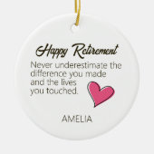 Happy Retirement Personalized Name Gift Keramisch Ornament (Voorkant)