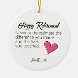 Happy Retirement Personalized Name Gift Keramisch Ornament