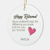 Happy Retirement Personalized Name Gift Keramisch Ornament (Links)