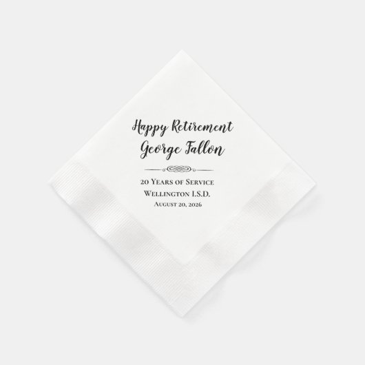 Happy Retirement Personalized Napkins Servet (Hoek)