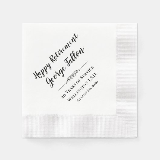 Happy Retirement Personalized Napkins Servet (Voorkant)