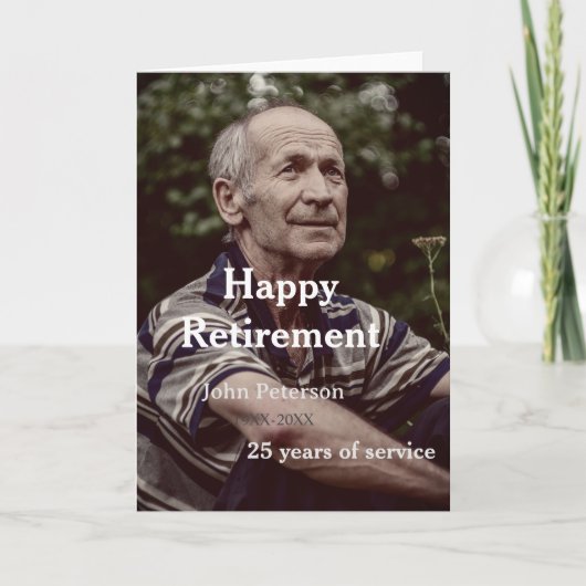 Happy retirement photo name year years of service  kaart (Voorkant)
