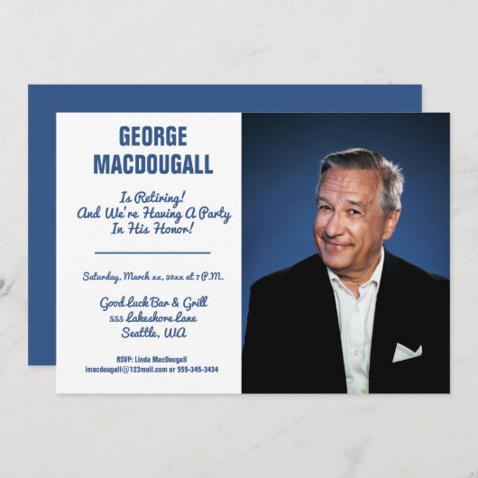 Happy Retirement Photo Party Kaart (Voorkant / Achterkant)