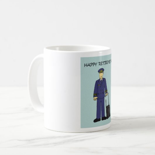 Happy Retirement Pilot Koffiemok (Voorkant links)