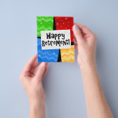 Happy Retirement, Primary Color Squares Party Flyer (Hand)