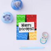 Happy Retirement, Primary Color Squares Party Flyer (Enkel)