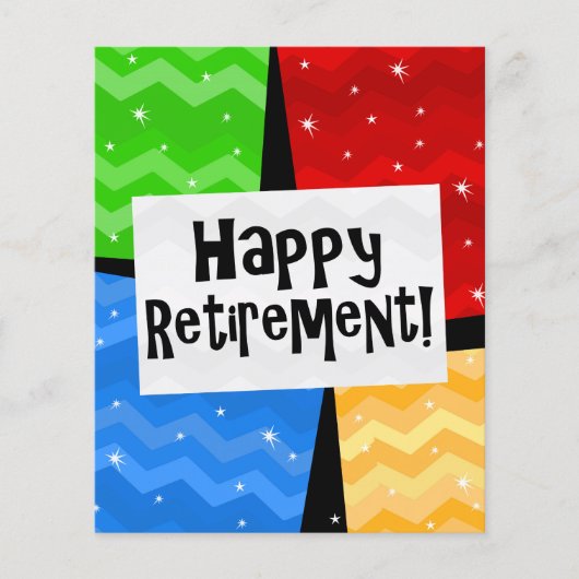 Happy Retirement, Primary Color Squares Party Flyer (Voorkant)