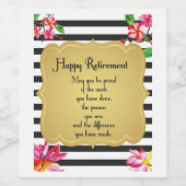 Happy Retirement Quote Farewell Gift Wijn Etiket (Enkel label)