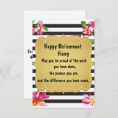 Happy Retirement Quote vergeet nooit (Voorkant / Achterkant)