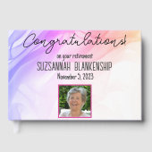 Happy Retirement Rainbow Waterverf Aangepaste foto Gastenboek (Voorkant)