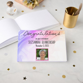 Happy Retirement Rainbow Waterverf Aangepaste foto Gastenboek