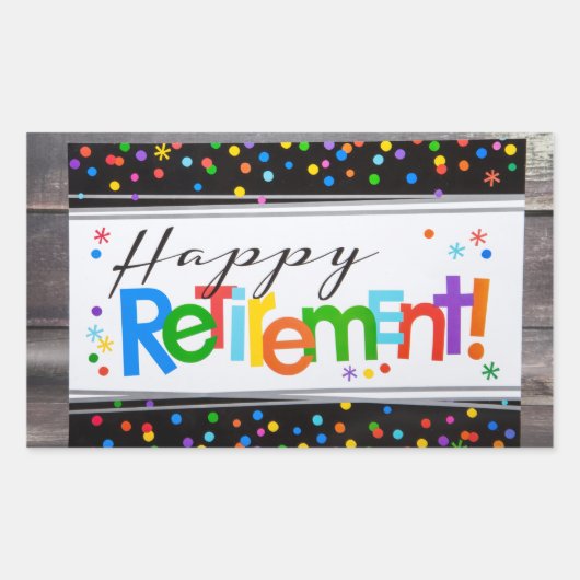 Happy Retirement Rechthoekige Sticker (Voorkant)