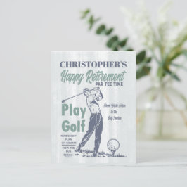 Happy Retirement Retro Golf Party Briefkaart