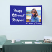 Happy Retirement Royal Blue Persoonlijke foto Spandoek (Beurs)