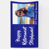 Happy Retirement Royal Blue Persoonlijke foto Spandoek (Verticaal)