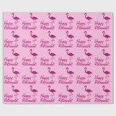 Happy Retirement roze flamingo Aangepaste tekst Gi Cadeaupapier (Vlak)