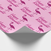 Happy Retirement roze flamingo Aangepaste tekst Gi Cadeaupapier (Hoek)