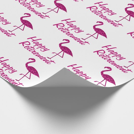 Happy Retirement roze flamingo Aangepaste tekst Gi Cadeaupapier (Hoek)