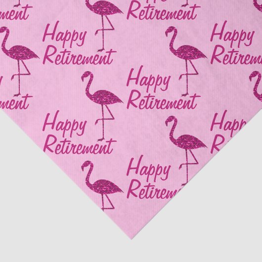 Happy Retirement roze flamingo Aangepaste tekst Gi Tissuepapier (Detail)