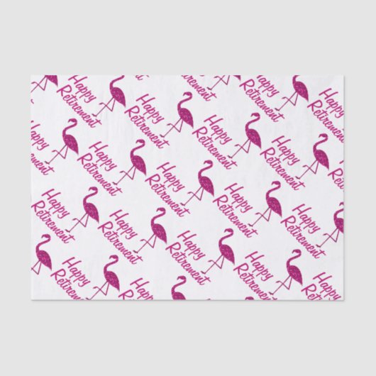 Happy Retirement roze flamingo Aangepaste tekst Gi Tissuepapier (Voorkant)