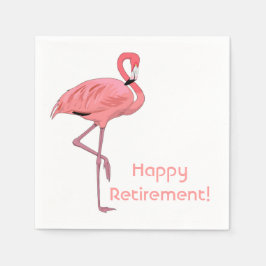 Happy Retirement roze flamingo Party Servetten