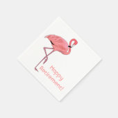 Happy Retirement roze flamingo Party Servetten (Hoek)