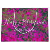 Happy Retirement roze Floral Garden Hand schilderd Groot Cadeauzakje (Voorkant)