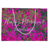 Happy Retirement roze Floral Garden Hand schilderd Groot Cadeauzakje (Achterkant)