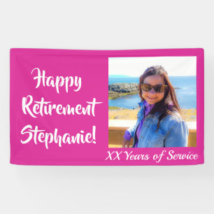 Happy Retirement Roze Foto Retirement Party Spandoek