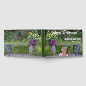 Happy Retirement Rustic Bench Flowers Aangepaste f Gastenboek (Volledig)