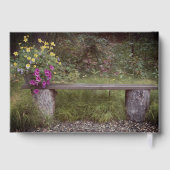 Happy Retirement Rustic Bench Flowers Foto aangepa Gastenboek (Achterkant)
