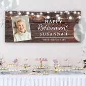 Happy Retirement Rustic Wood String Lights Spandoek
