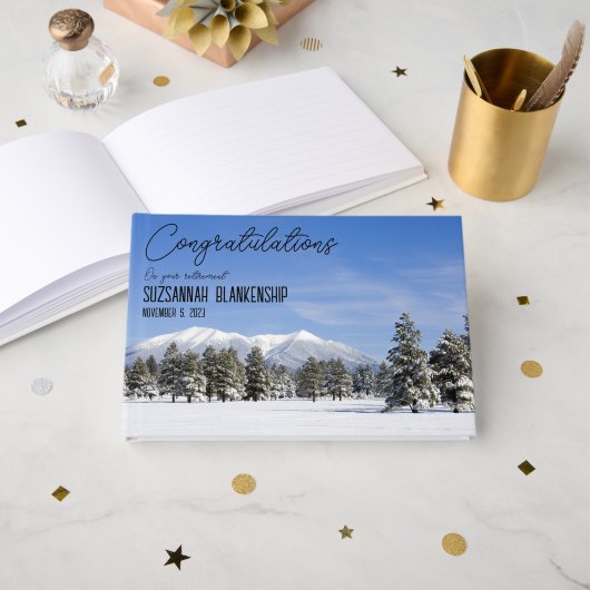 Happy Retirement San Francisco piept op sneeuwfoto Gastenboek (Voorkant open)