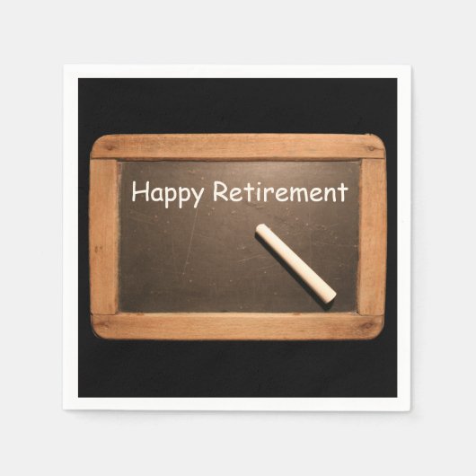 Happy Retirement School Slate Paper Napkin Servet (Voorkant)