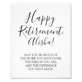 Happy Retirement Sign, Retirement Gift Sign Foto Afdruk