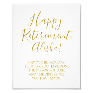 Happy Retirement Sign, Retirement Gift Sign Foto Afdruk