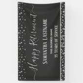 Happy Retirement Silver Confetti Banner (Verticaal)