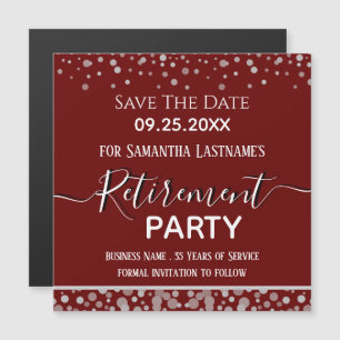 Happy Retirement Silver Confetti Save the Date