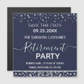 Happy Retirement Silver Confetti Save the Date Mag (Voorkant / Achterkant)