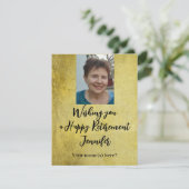 Happy Retirement Simple Gold Black Voeg foto toe (Staand voorkant)