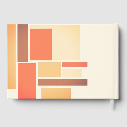 Happy Retirement Sinaasappel Block Abstract Custom Gastenboek (Achterkant)